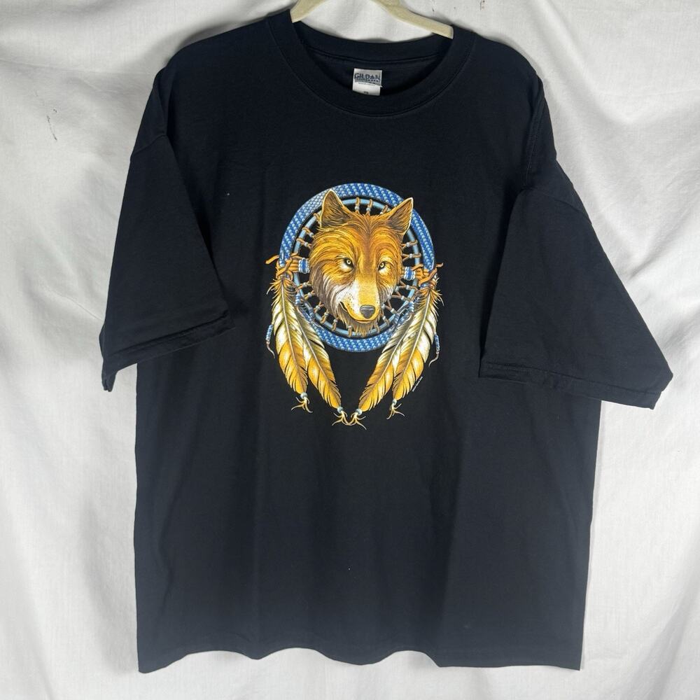 Vintage Dreamcatcher Wolf Native American Southwestern TShirt Sz XXL 2003 Alaska